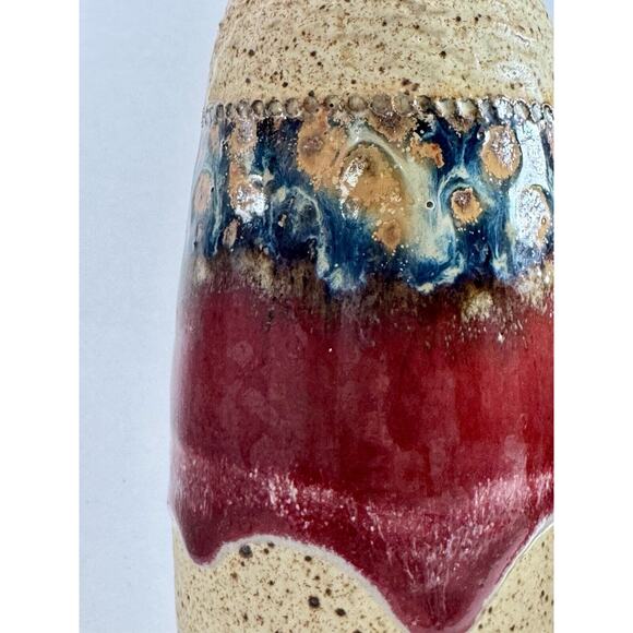 Leon Kula Studio Art Pottery Stoneware Decanter 2 Wine Goblets Signed Vintage - Picture 2 of 8